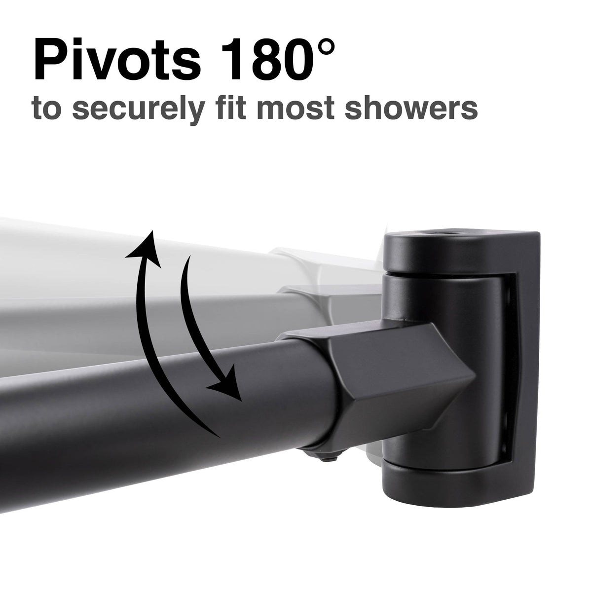 36 in. to 61 in. Curved Shower Rod (Black Finish) - Utility-Sink.com