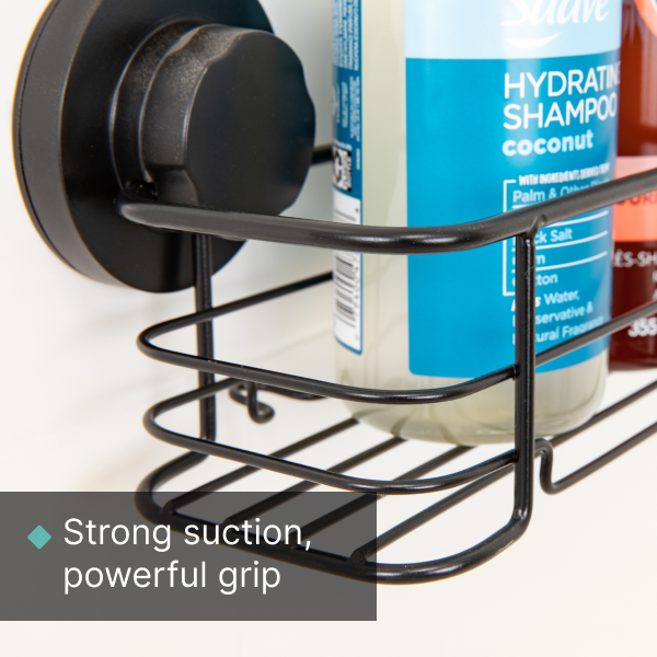 Suction Cup Shower Corner Caddies and Suction Cup Shower Hooks Set (Matte  Black)