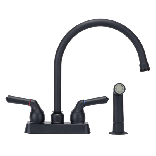 Tehila Black Finish Gooseneck Faucet with Side Sprayer - Utility sinks vanites Tehila