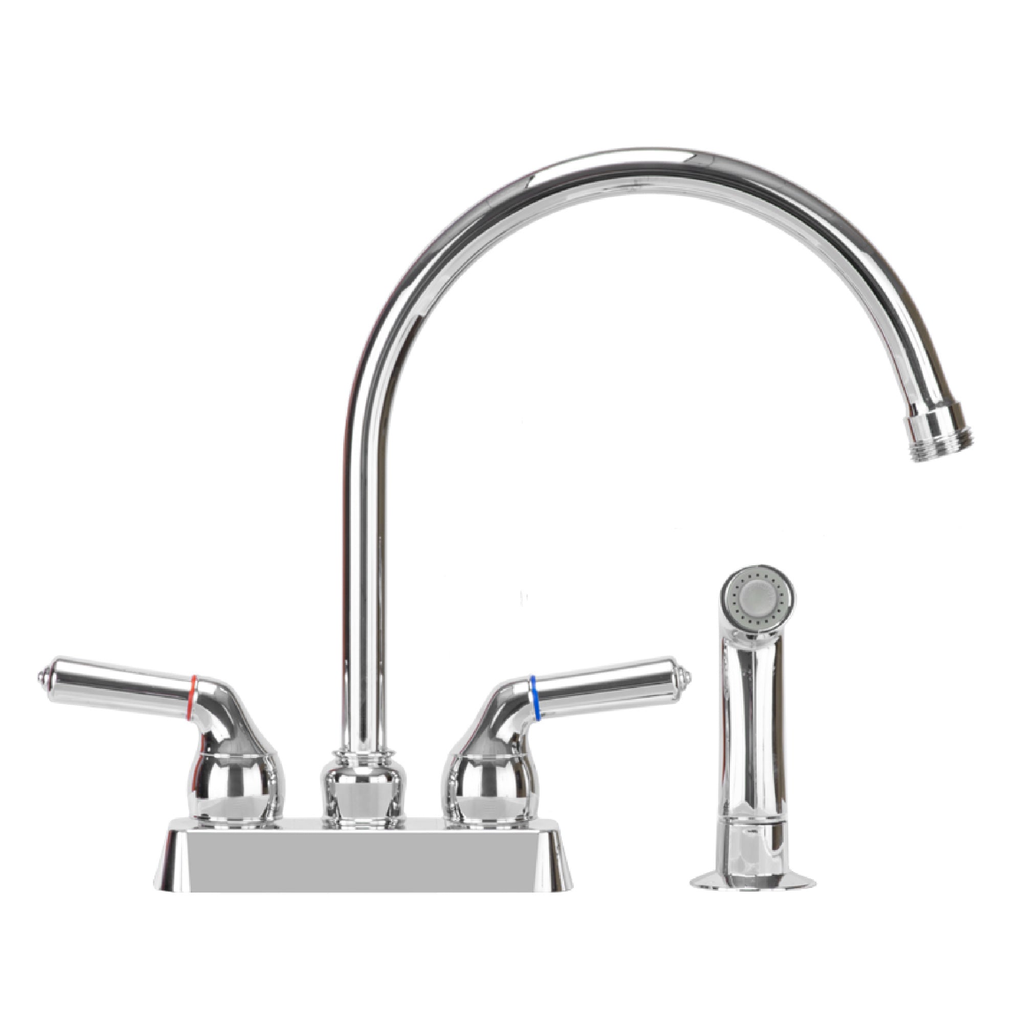 K51 礼文アツモリソウ Tehila Chrome Finish Gooseneck Faucet with Side Sprayer | Utility