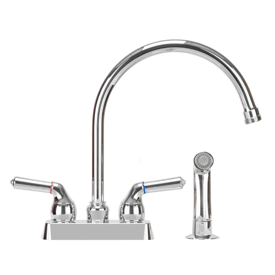 Tehila Chrome Finish Gooseneck Faucet with Side Sprayer - Utility sinks vanites Tehila
