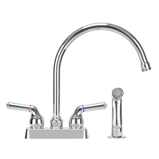 Tehila Chrome Finish Gooseneck Faucet with Side Sprayer - Utility sinks vanites Tehila