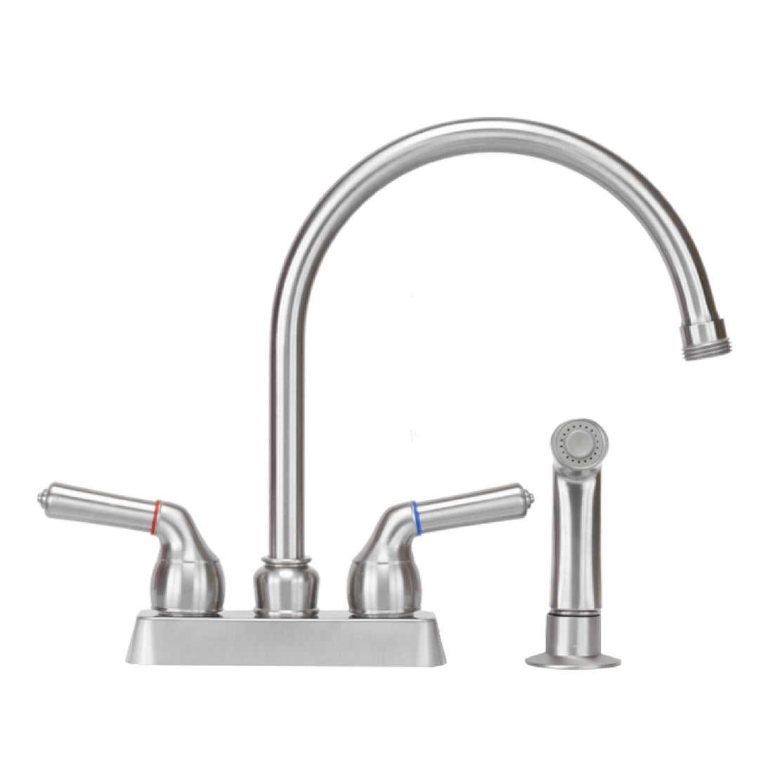 Tehila Stainless Steel Finish Gooseneck Faucet with Side Sprayer - Utility sinks vanites Tehila