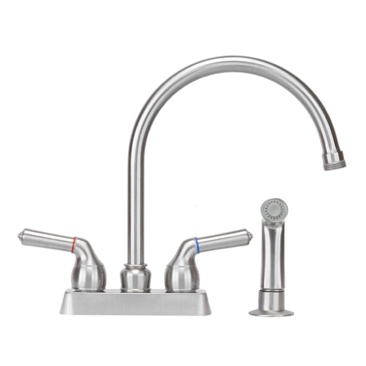 Tehila Stainless Steel Finish Gooseneck Faucet with Side Sprayer - Utility sinks vanites Tehila
