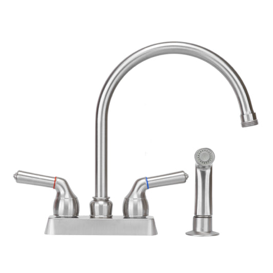Tehila Stainless Steel Finish Gooseneck Faucet with Side Sprayer - Utility sinks vanites Tehila