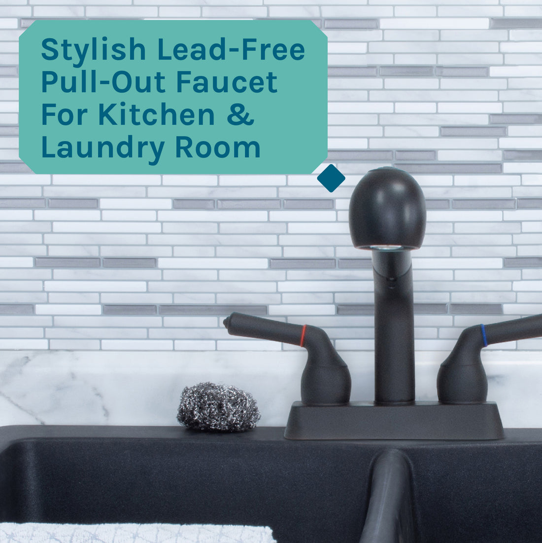 Tehila Black Finish Pull-Out Faucet - Utility sinks vanites Tehila