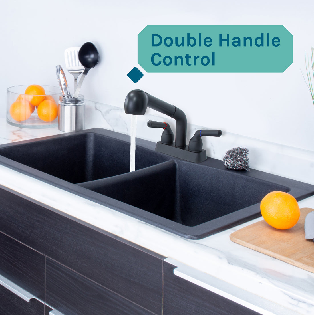 Tehila Black Finish Pull-Out Faucet - Utility sinks vanites Tehila