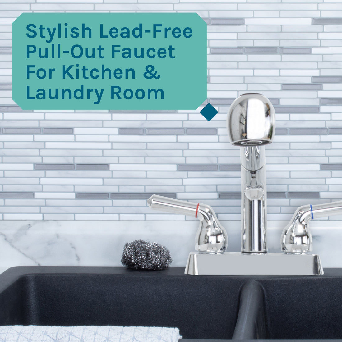 Tehila Chrome Finish Pull-Out Faucet - Utility sinks vanites Tehila
