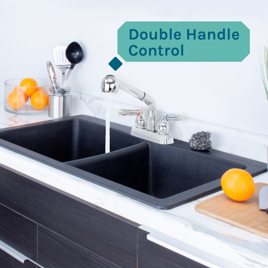 Tehila Chrome Finish Pull-Out Faucet - Utility sinks vanites Tehila