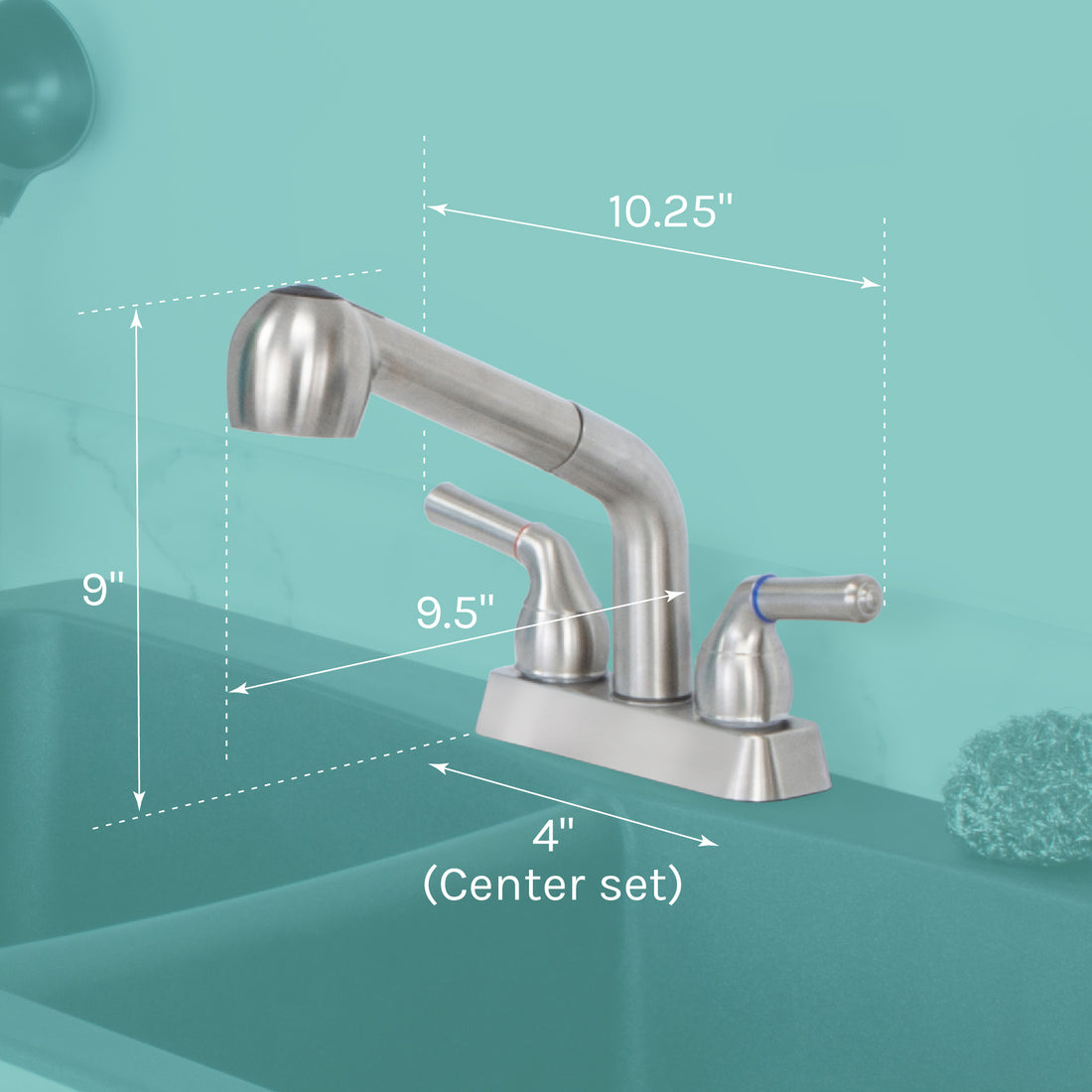 Tehila Stainless Steel Finish Pull-Out Faucet - Utility sinks vanites Tehila