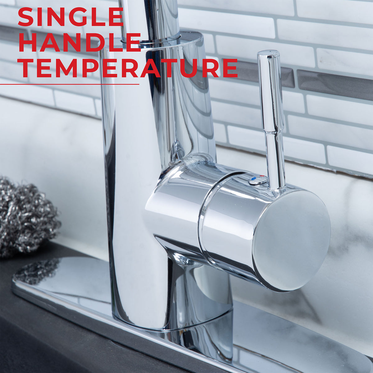 Tehila Chrome Finish High-Arc Pull-Down Faucet - Utility sinks vanites Tehila
