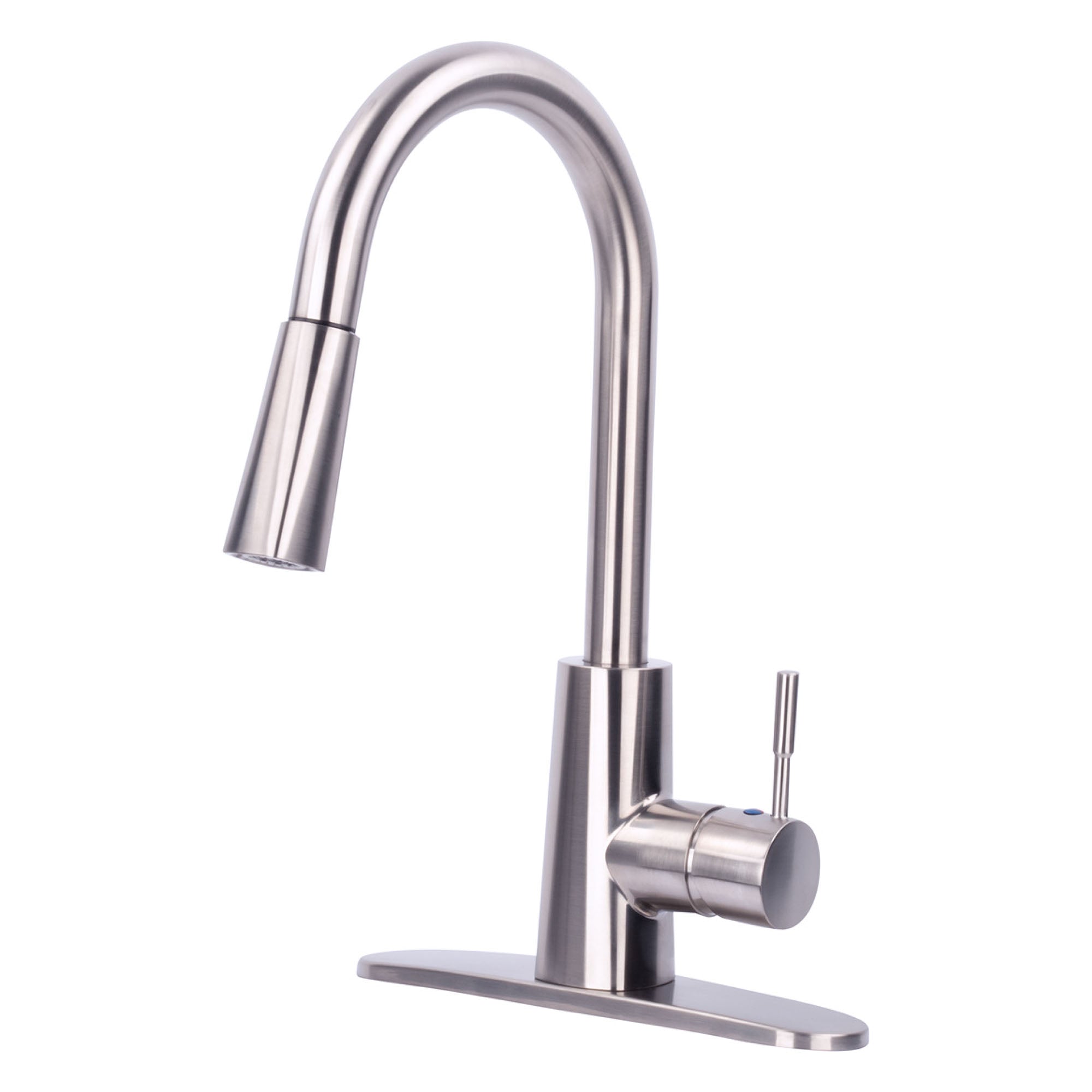 High-Arc Stainless Steel Finish Pull-Down Kitchen Faucet – Utility-Sink.com