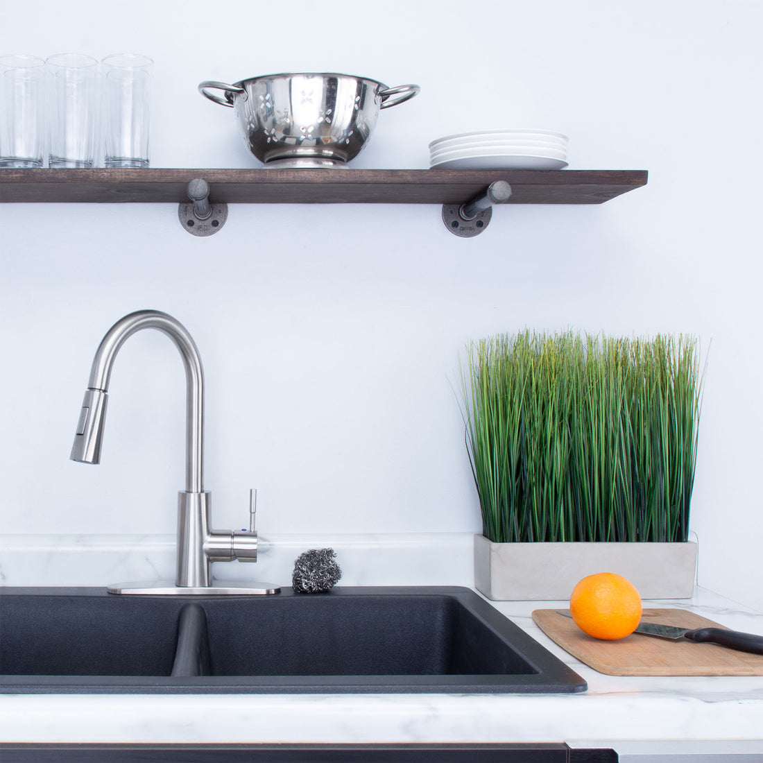 Tehila Stainless Steel Finish High-Arc Pull-Down Faucet - Utility sinks vanites Tehila