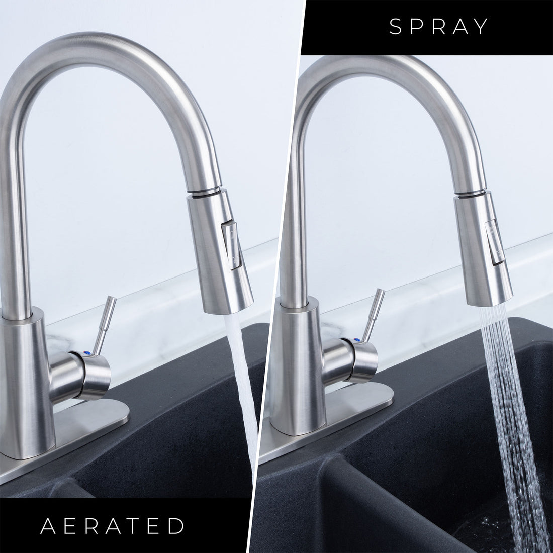 Tehila Stainless Steel Finish High-Arc Pull-Down Faucet - Utility sinks vanites Tehila