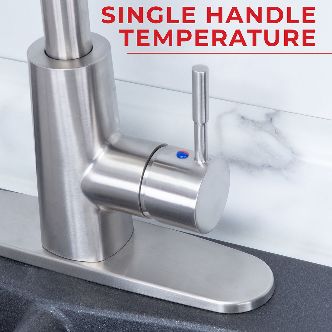 Tehila Stainless Steel Finish High-Arc Pull-Down Faucet - Utility sinks vanites Tehila