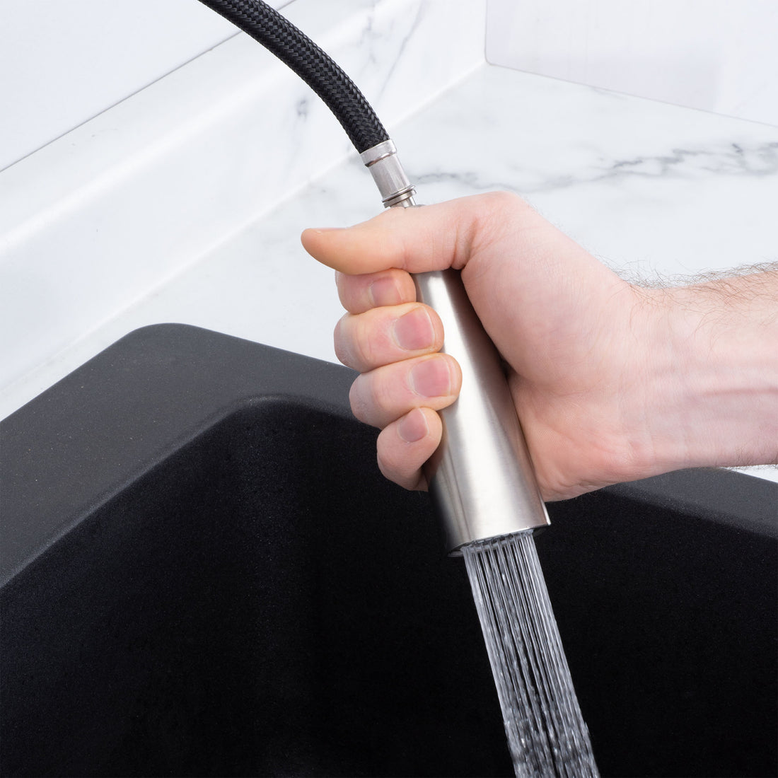 Tehila Stainless Steel Finish High-Arc Pull-Down Faucet - Utility sinks vanites Tehila
