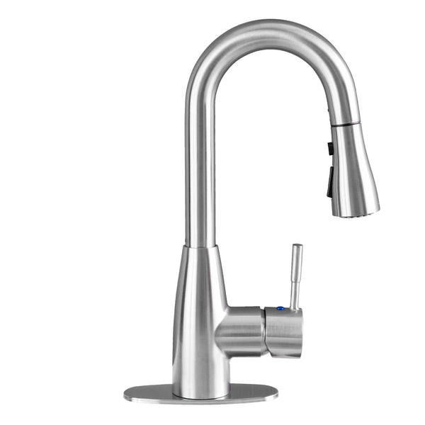 Tehila Stainless Steel Finish Low Profile Pull-Down Faucet
