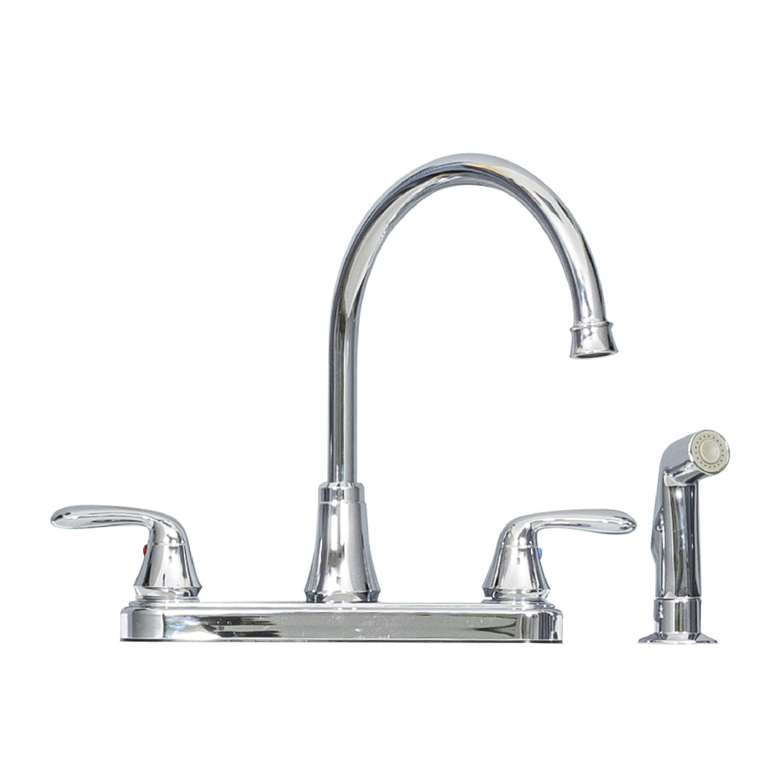 Tehila Chrome Finish Wide-set Gooseneck Faucet with Side Sprayer - Utility sinks vanites Tehila