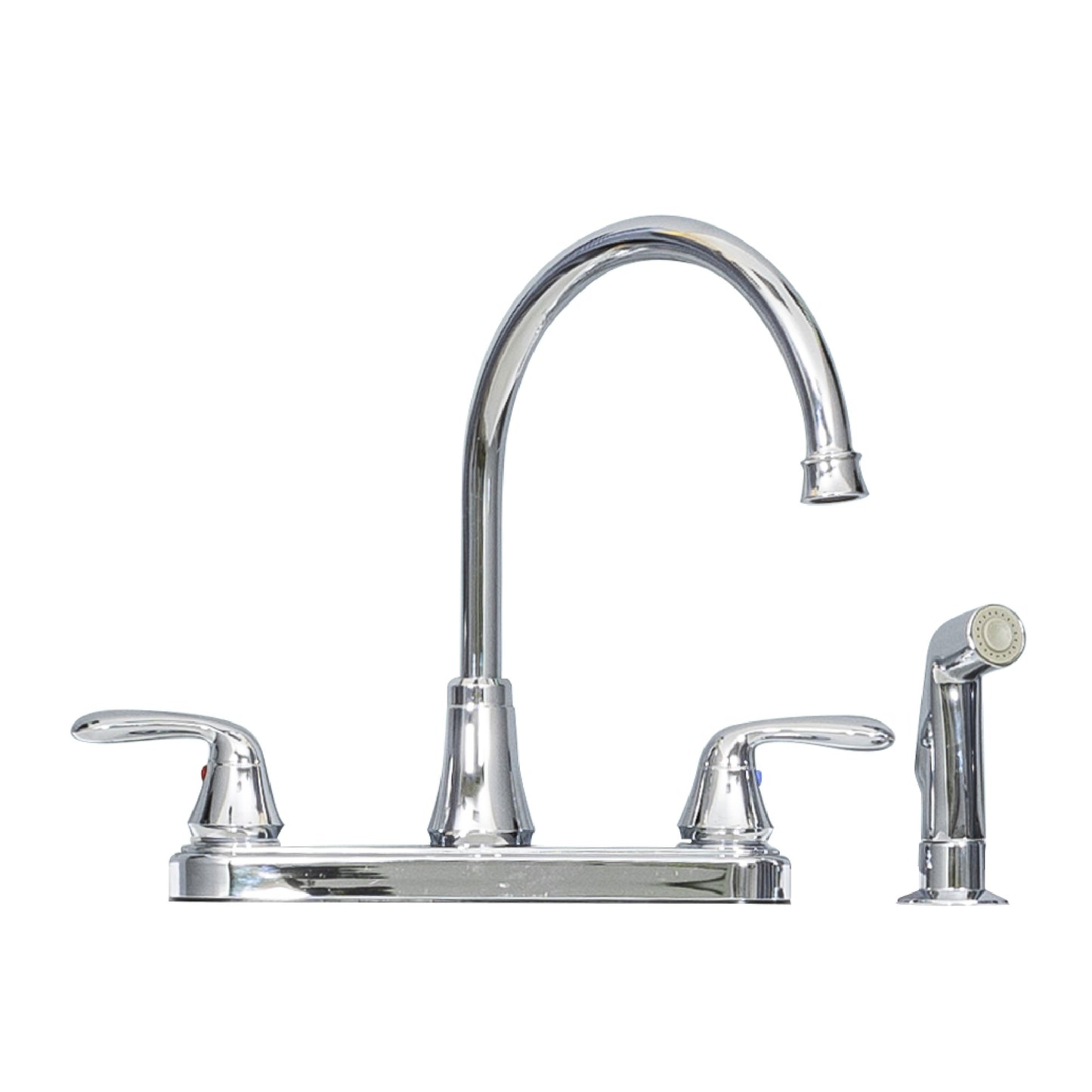 Tehila Chrome Finish Wide-set Gooseneck Faucet with Side Sprayer - Utility sinks vanites Tehila