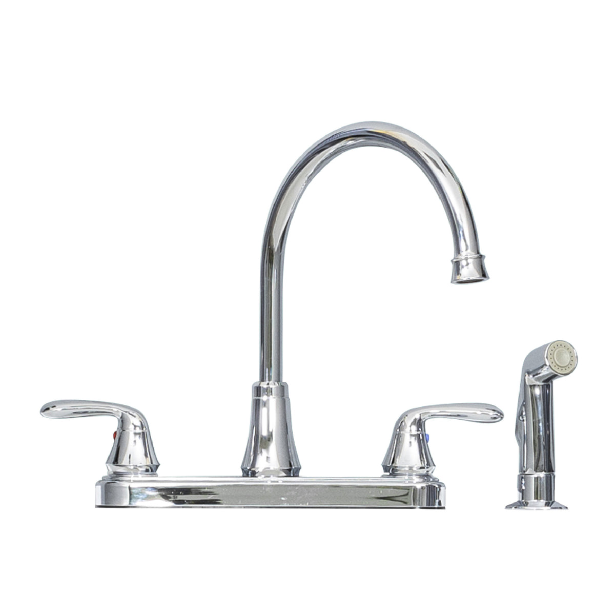 Tehila Chrome Finish Wide-set Gooseneck Faucet with Side Sprayer - Utility sinks vanites Tehila