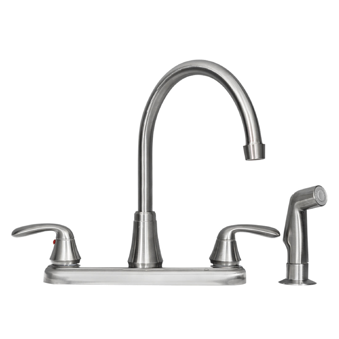 Tehila Stainless Steel Finish Wide-set Gooseneck Faucet with Side Sprayer - Utility sinks vanites Tehila