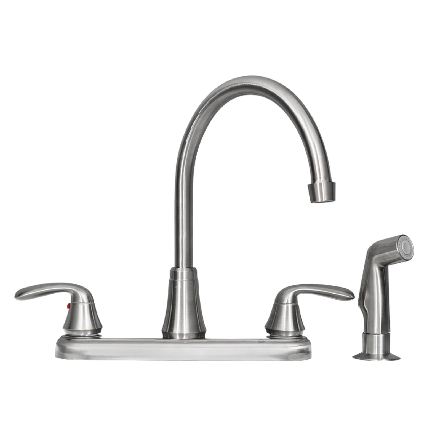 Tehila Stainless Steel Finish Wide-set Gooseneck Faucet with Side Sprayer - Utility sinks vanites Tehila