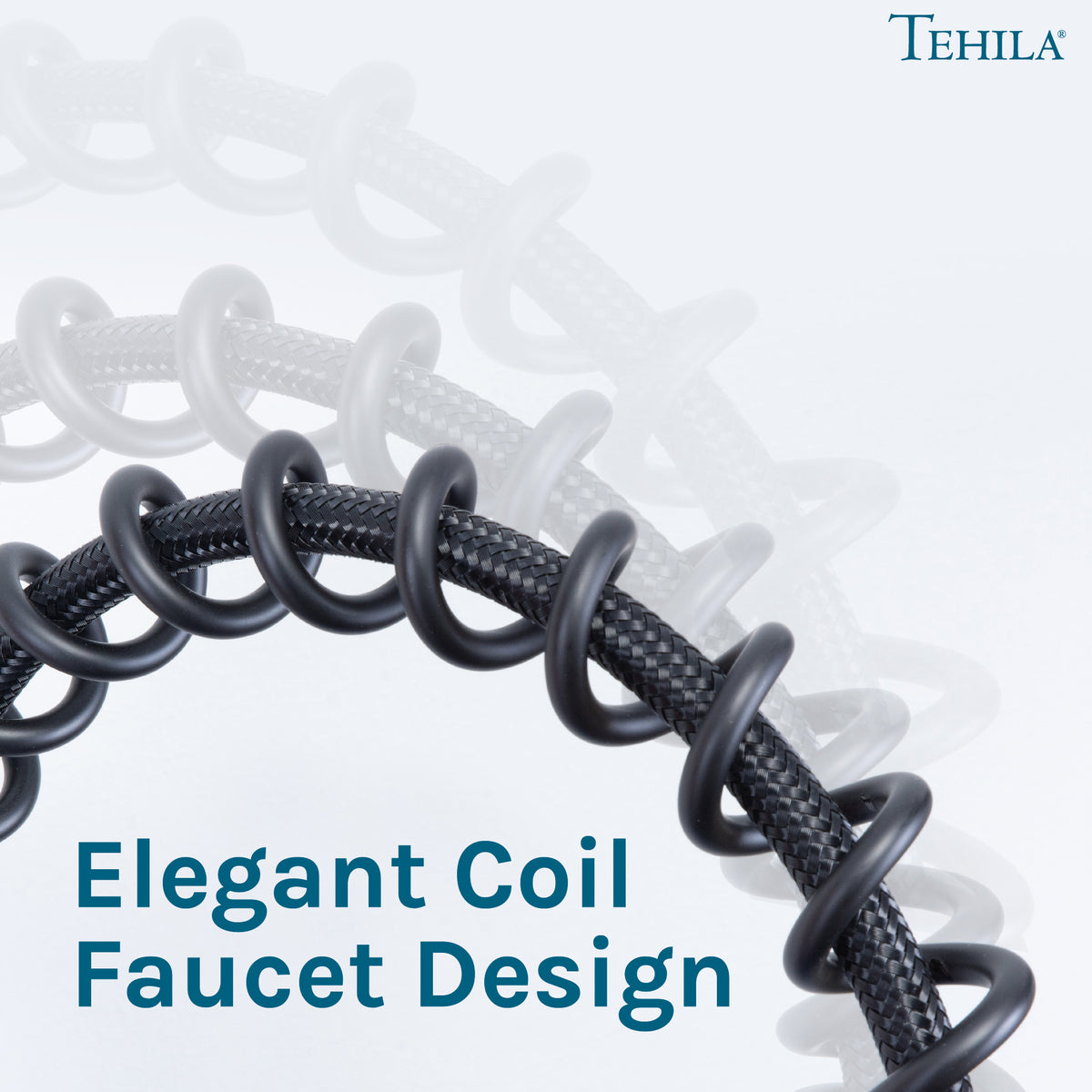 Tehila Black Finish High Arc Coil Pull-Down Faucet - Utility sinks vanites Tehila