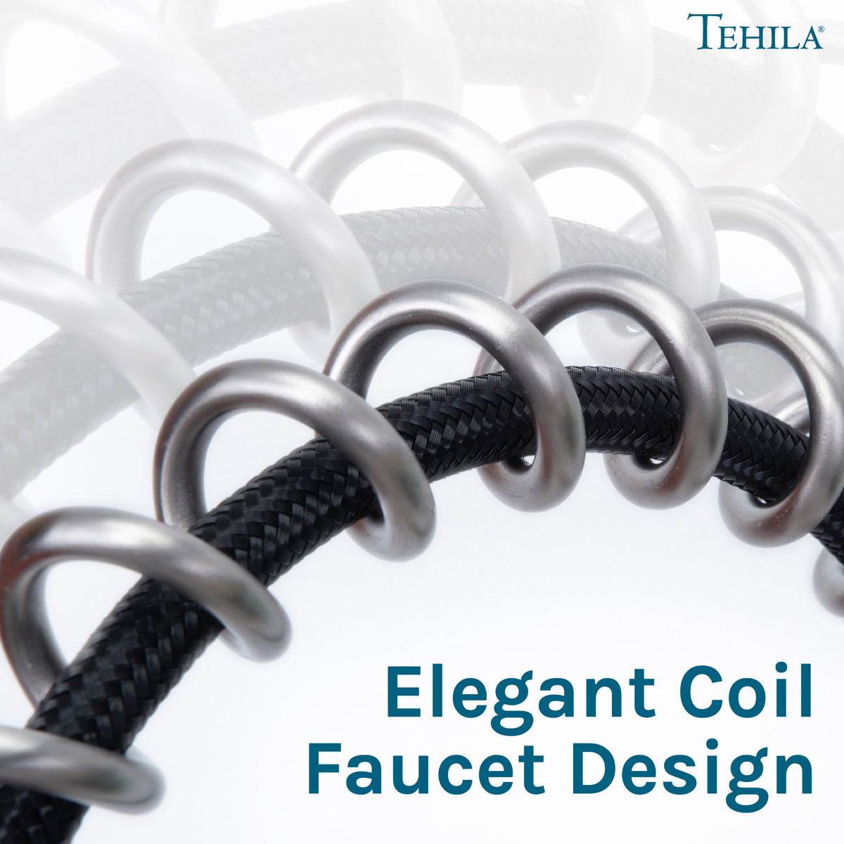 Tehila Stainless Steel Finish High Arc Coil Pull-Down Faucet - Utility sinks vanites Tehila