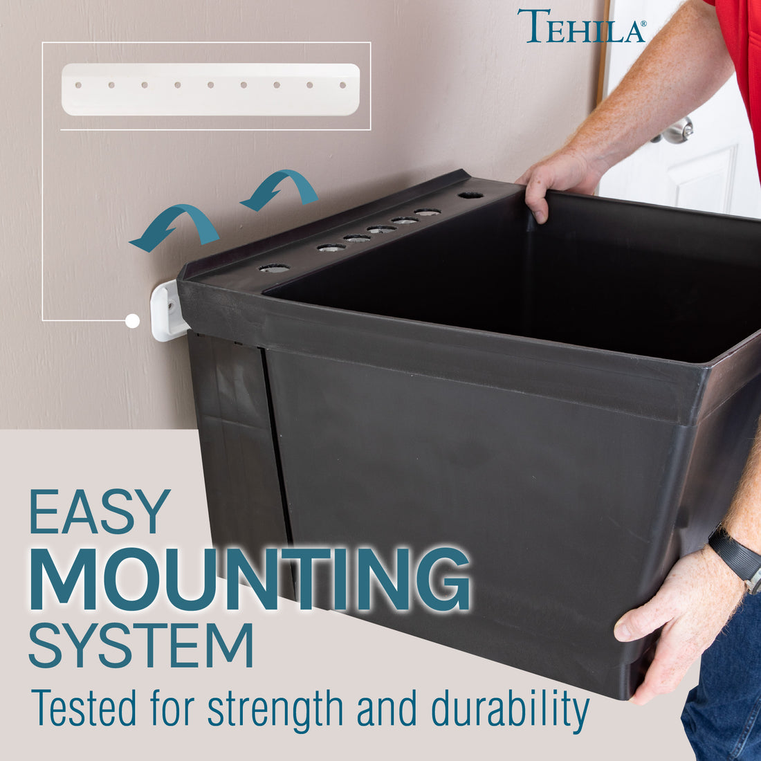 Tehila Black Standard Utility Sink Easy Mounting System Tested for strength and durability