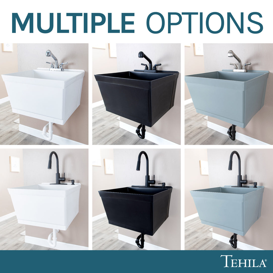 Tehila Black Standard Utility Sink Multiple Options