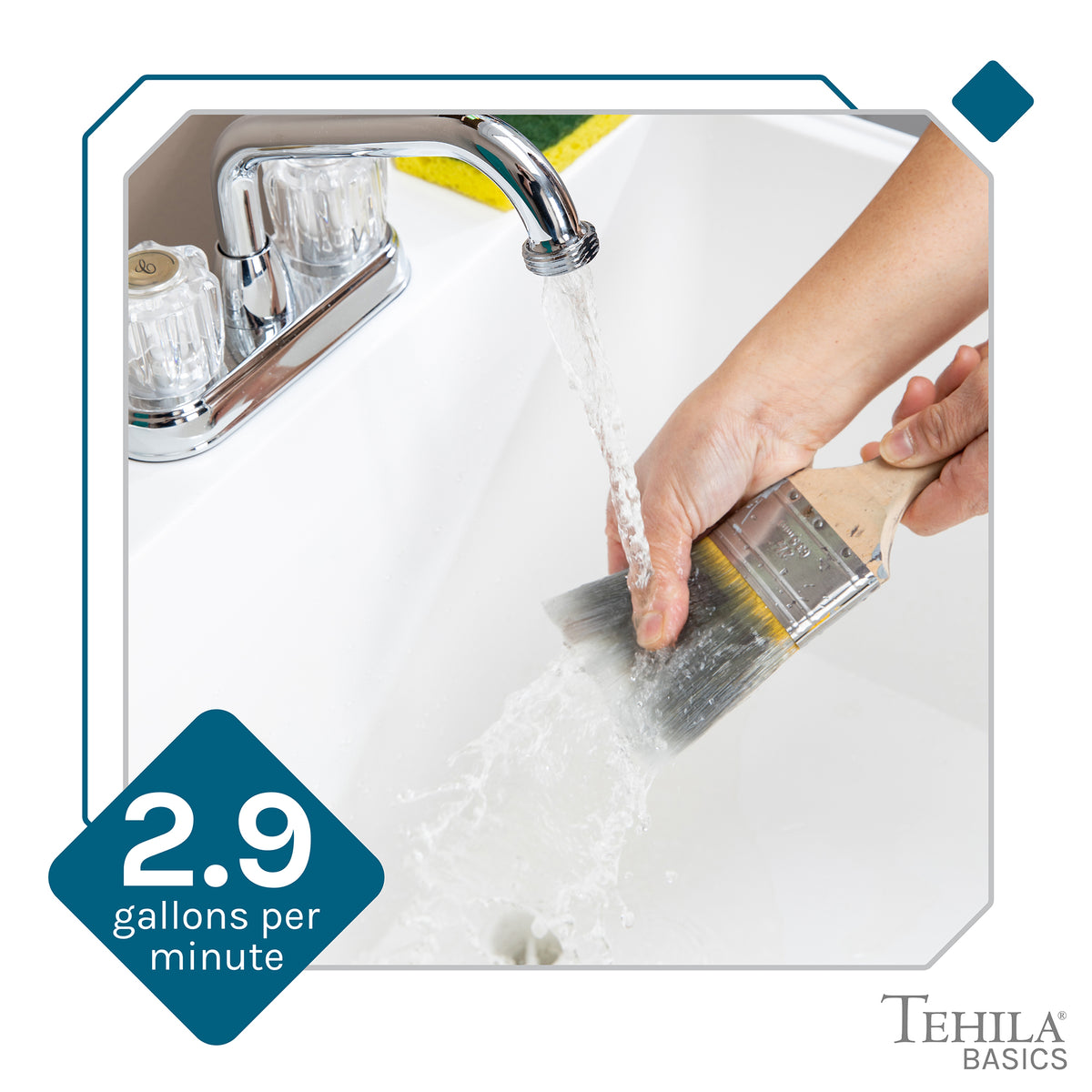 Tehila Basics Freestanding White Utility Sink with Chrome Finish Dual Handle Utility Faucet - Utility sinks vanites Tehila