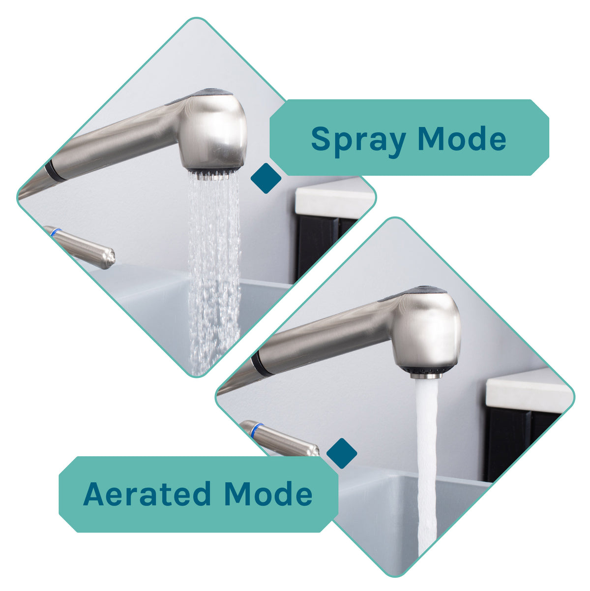 Tehila Standard Freestanding Grey Utility Sink with Stainless Steel Finish Pull-Out Faucet - Utility sinks vanites Tehila