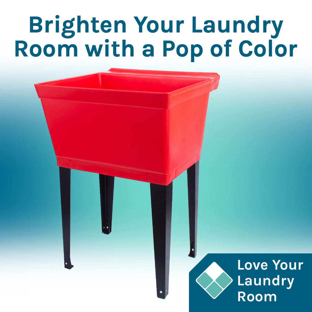 Tehila Standard Freestanding Red Utility Sink with Matte Black Finish Pull-Out Faucet - Utility sinks vanites Tehila