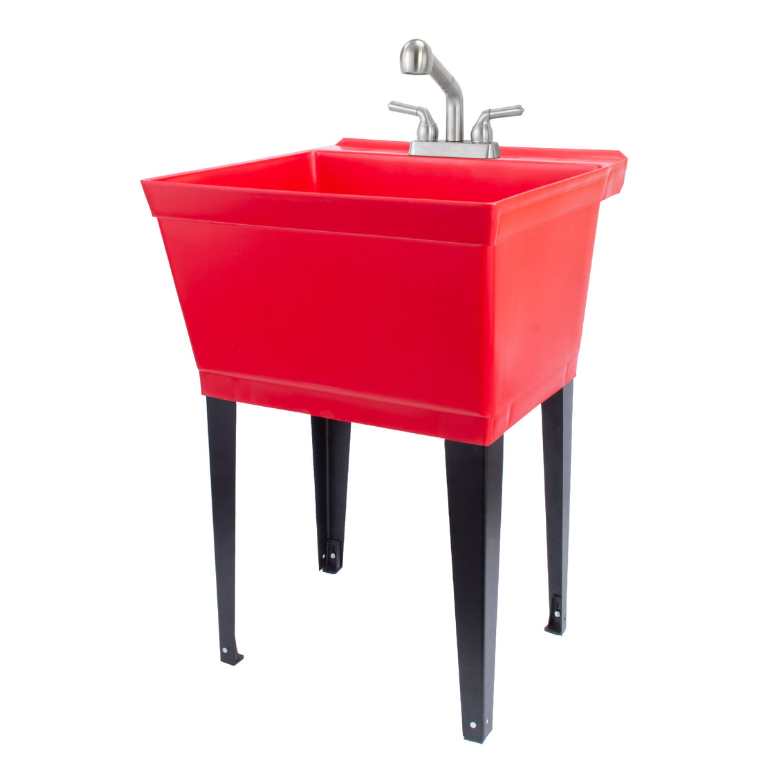 Tehila Standard Freestanding Red Utility Sink with Stainless Steel Finish Pull-Out Faucet - Utility sinks vanites Tehila