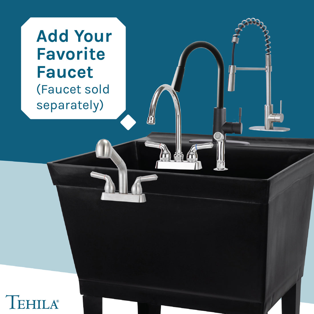 Black Standard Utility Sinks Add Your Favorite Faucet (Faucet Sold Separately)