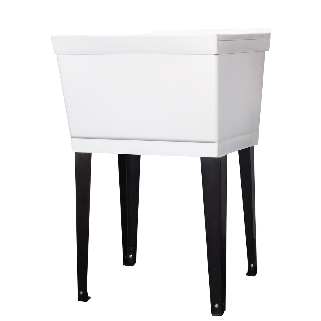 Tehila Standard Freestanding White Utility Sink with Black Legs, No Supply Lines - Utility-Sink.com