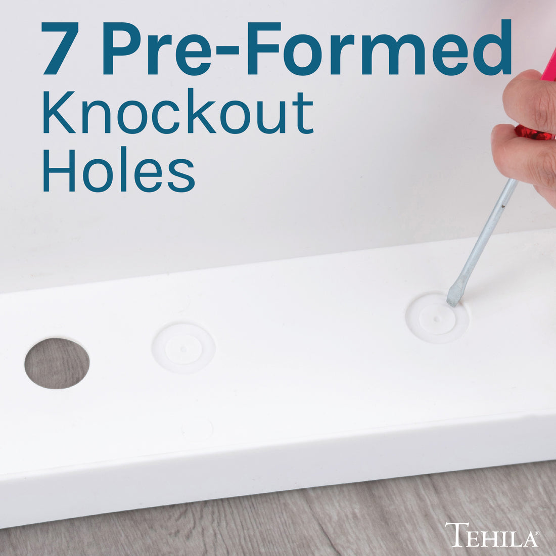7 Pre-Formed Knockout Holes Utility Sink