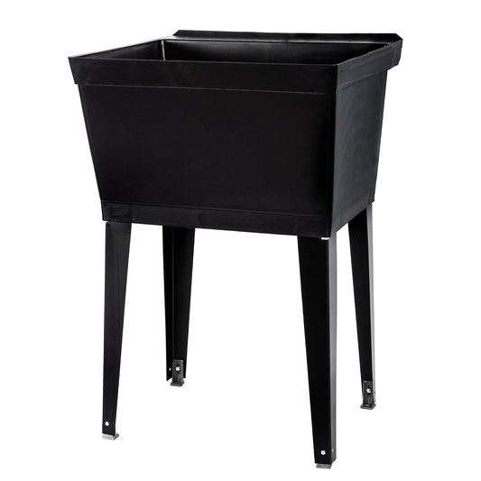 Tehila Standard Freestanding Black Utility Sink with Black Legs, Water Supply Lines Included - Utility sinks vanites Tehila