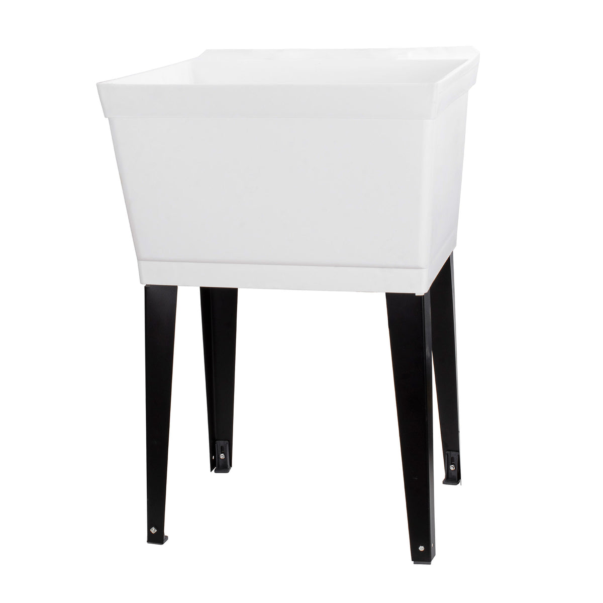 Tehila Standard Freestanding White Utility Sink with Black Legs, Water Supply Lines Included - Utility sinks vanites Tehila