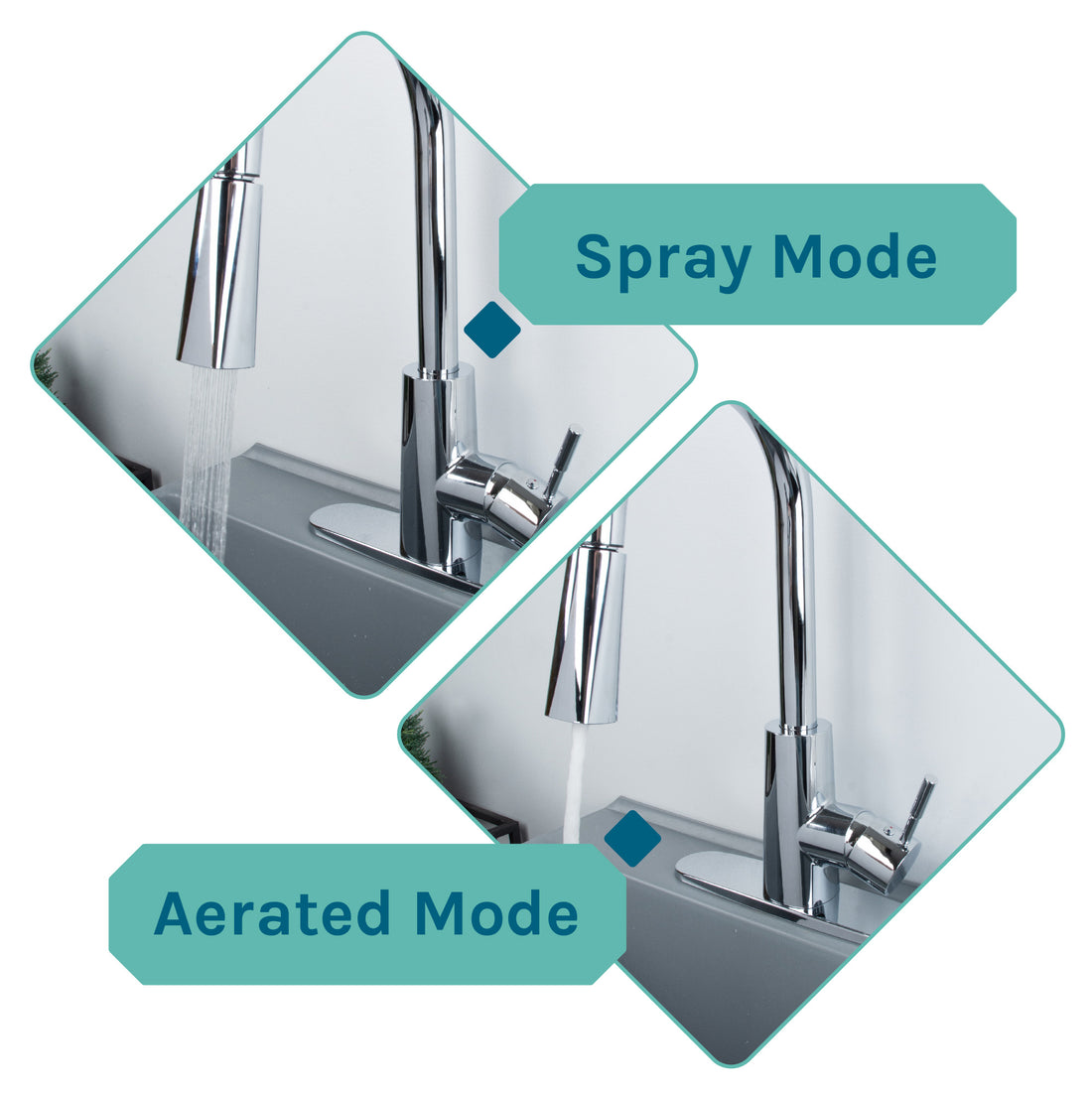 Tehila Standard Freestanding Grey Utility Sink with Chrome Finish High-Arc Pull-Down Faucet - Utility sinks vanites Tehila