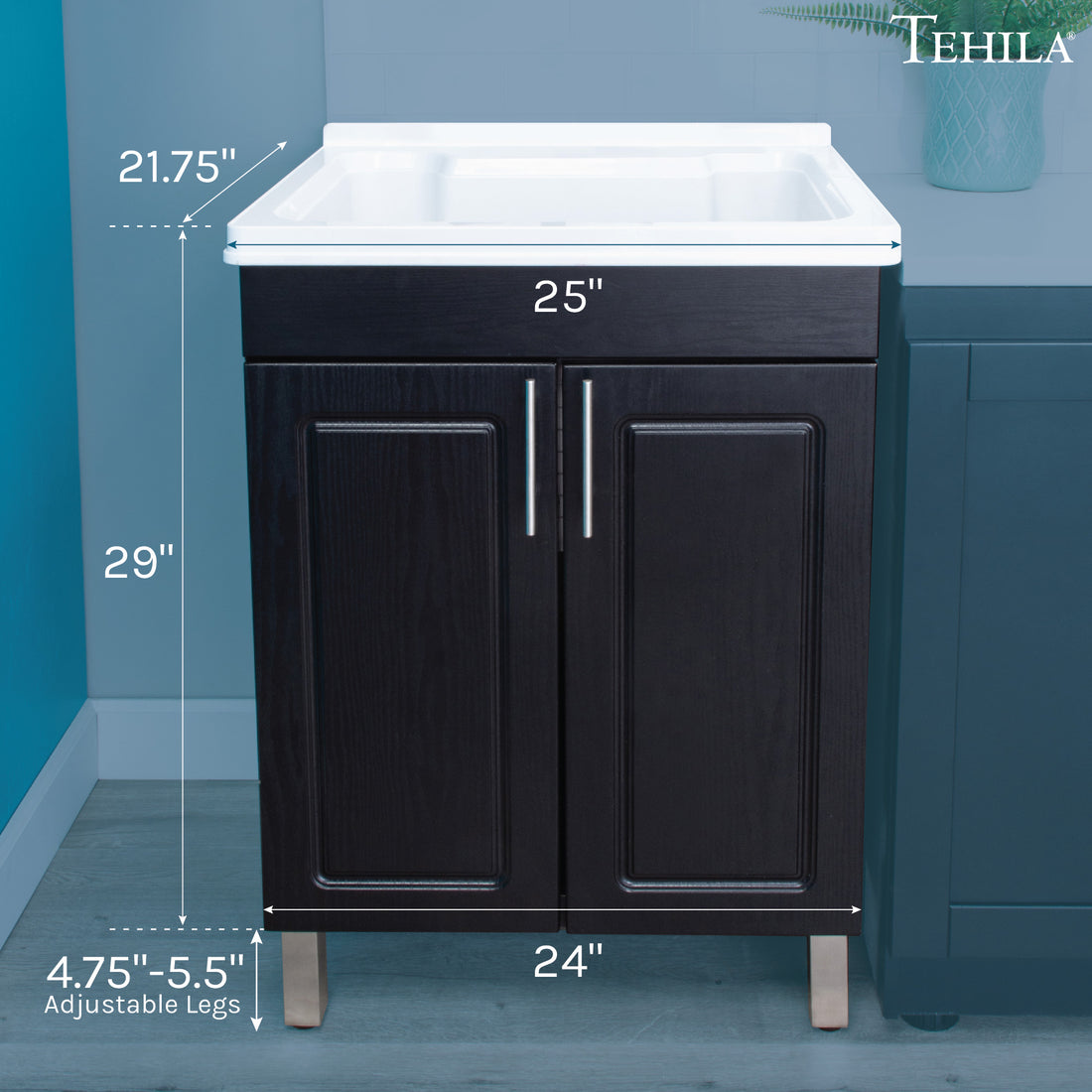 Black Vanity Dimensions Utility Sinks