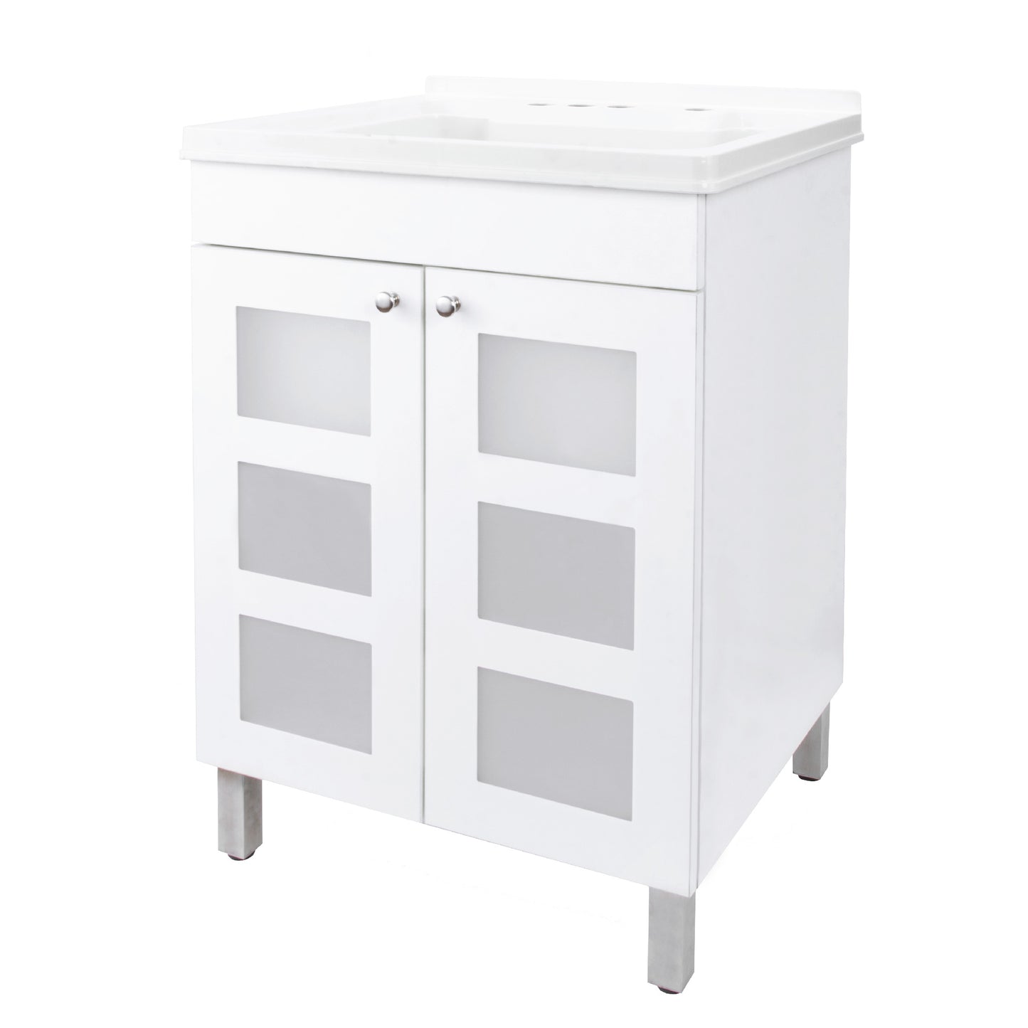 White Cabinet Vanity Utility Sink