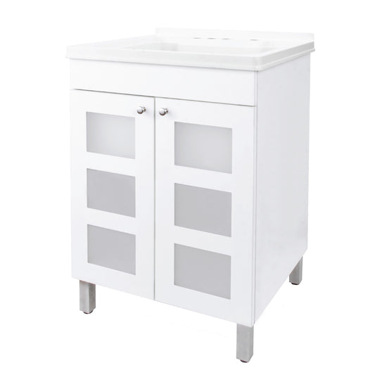 White Cabinet Vanity Utility Sink