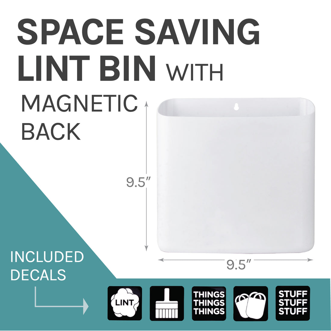 Large Magnetic Lint Bin (White) - Utility sinks vanites Tehila