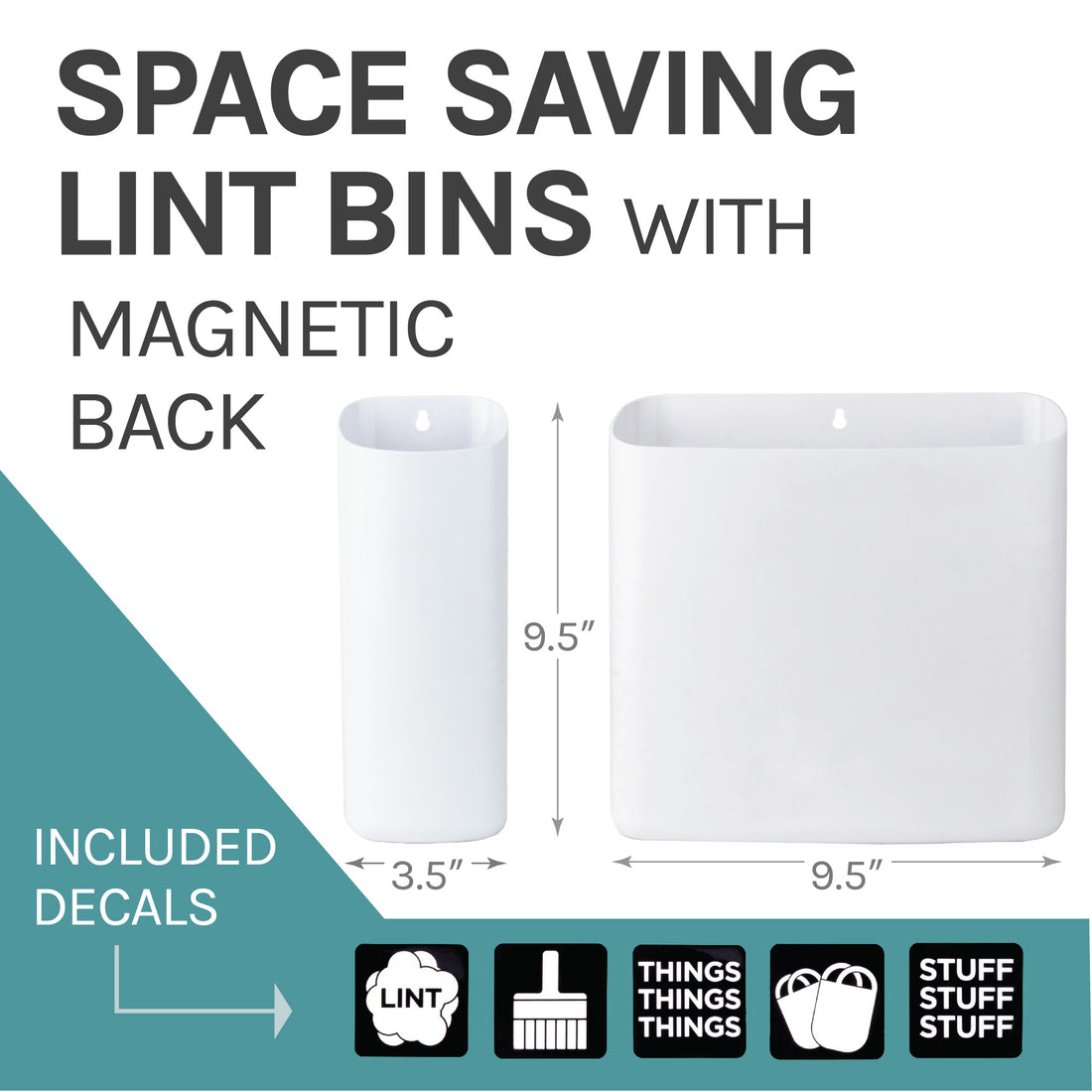 Magnetic Lint Bin Combo Pack (White) - Utility sinks vanites Tehila