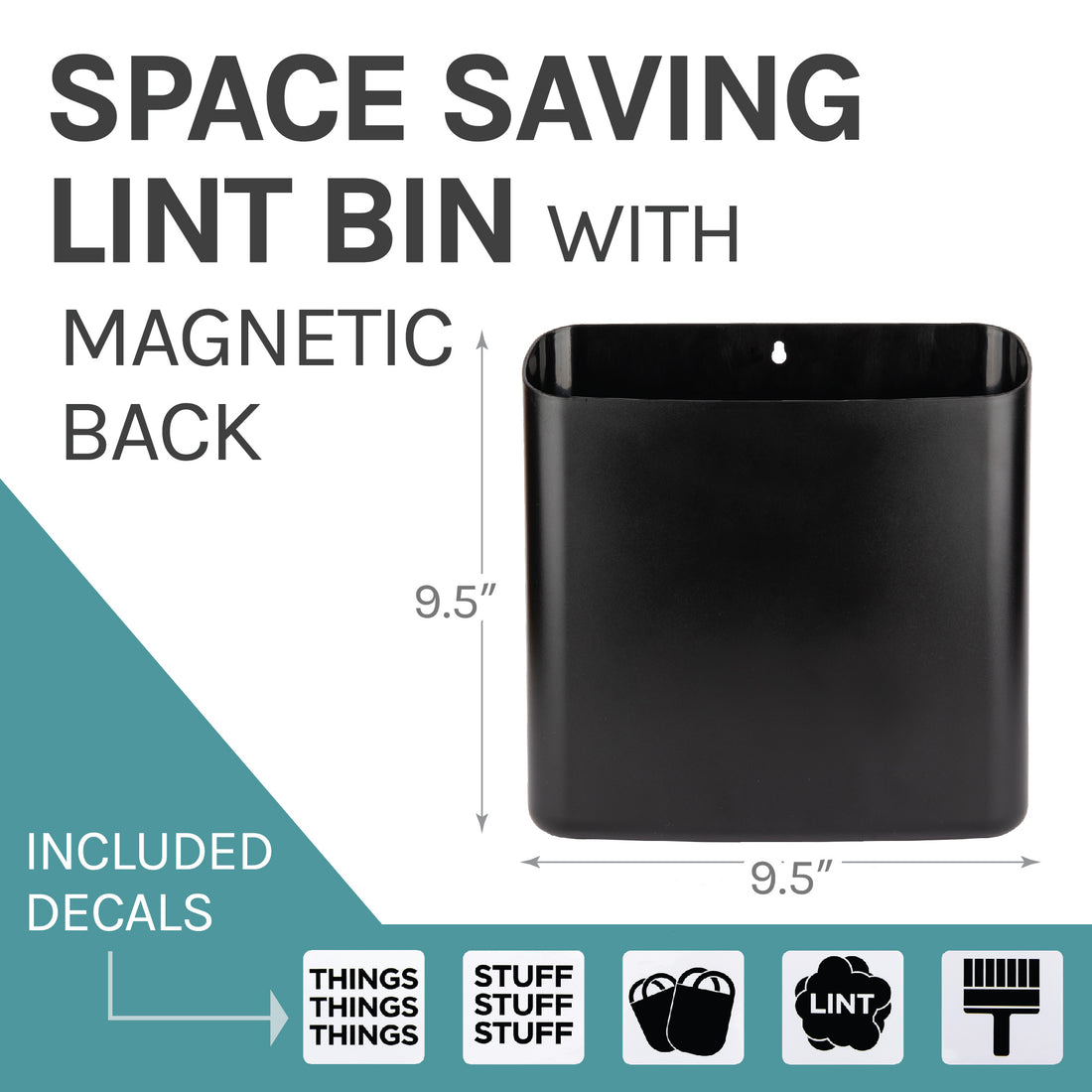 Large Magnetic Lint Bin (Black) - Utility sinks vanites Tehila