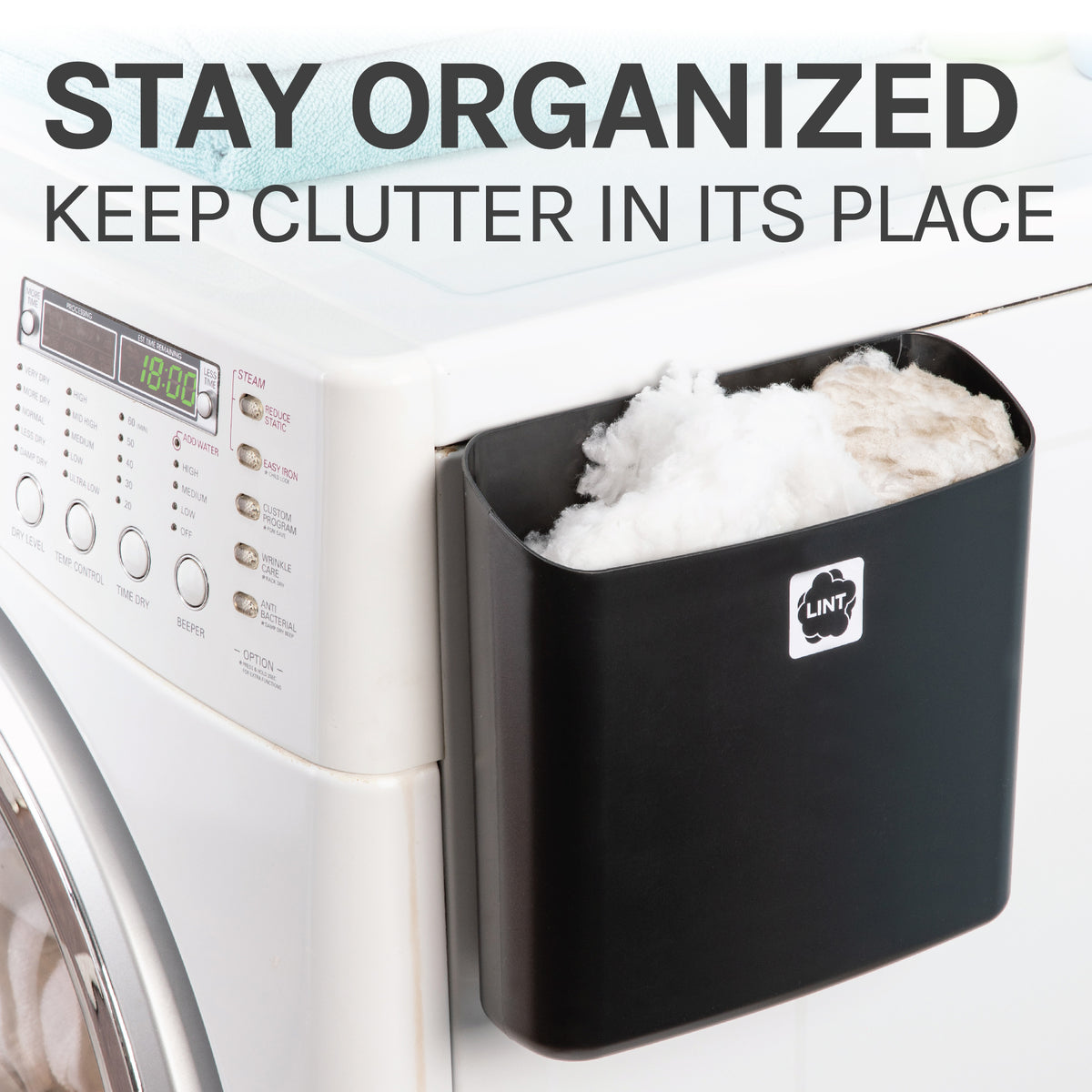 Large Magnetic Lint Bin (Black) - Utility sinks vanites Tehila