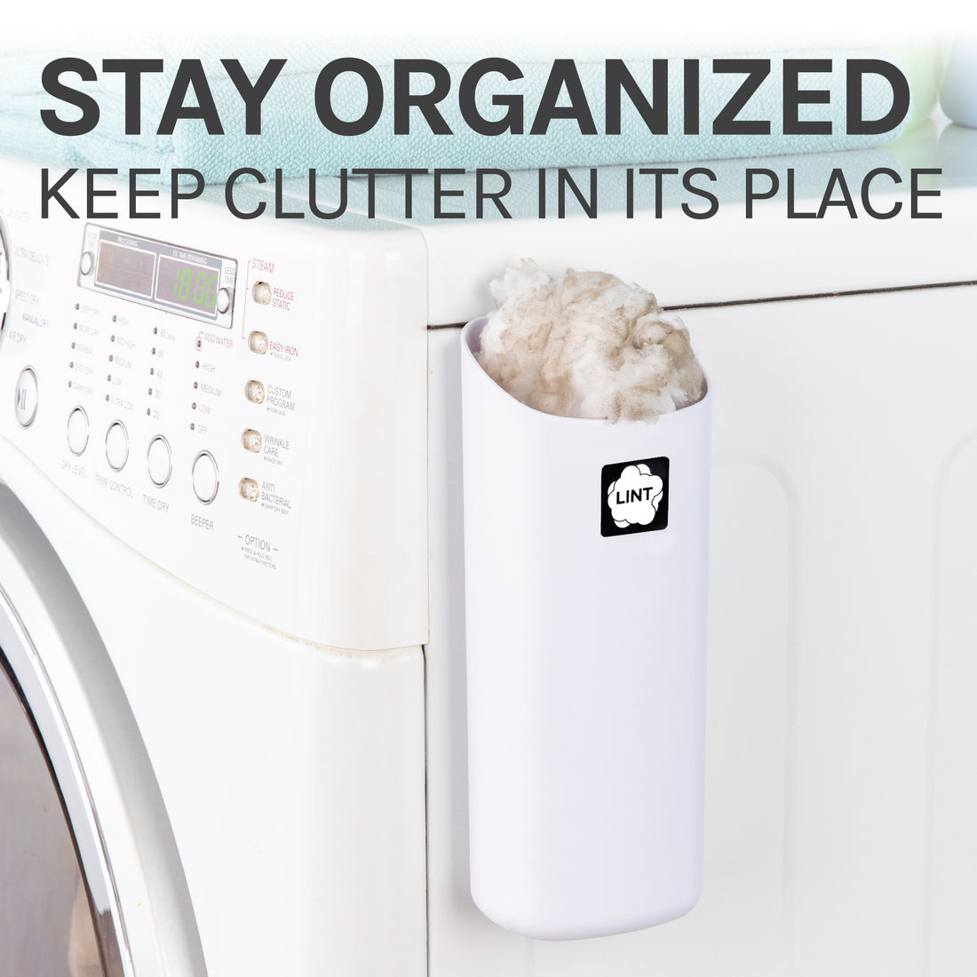 Small Magnetic Lint Bin (White) - Utility sinks vanites Tehila