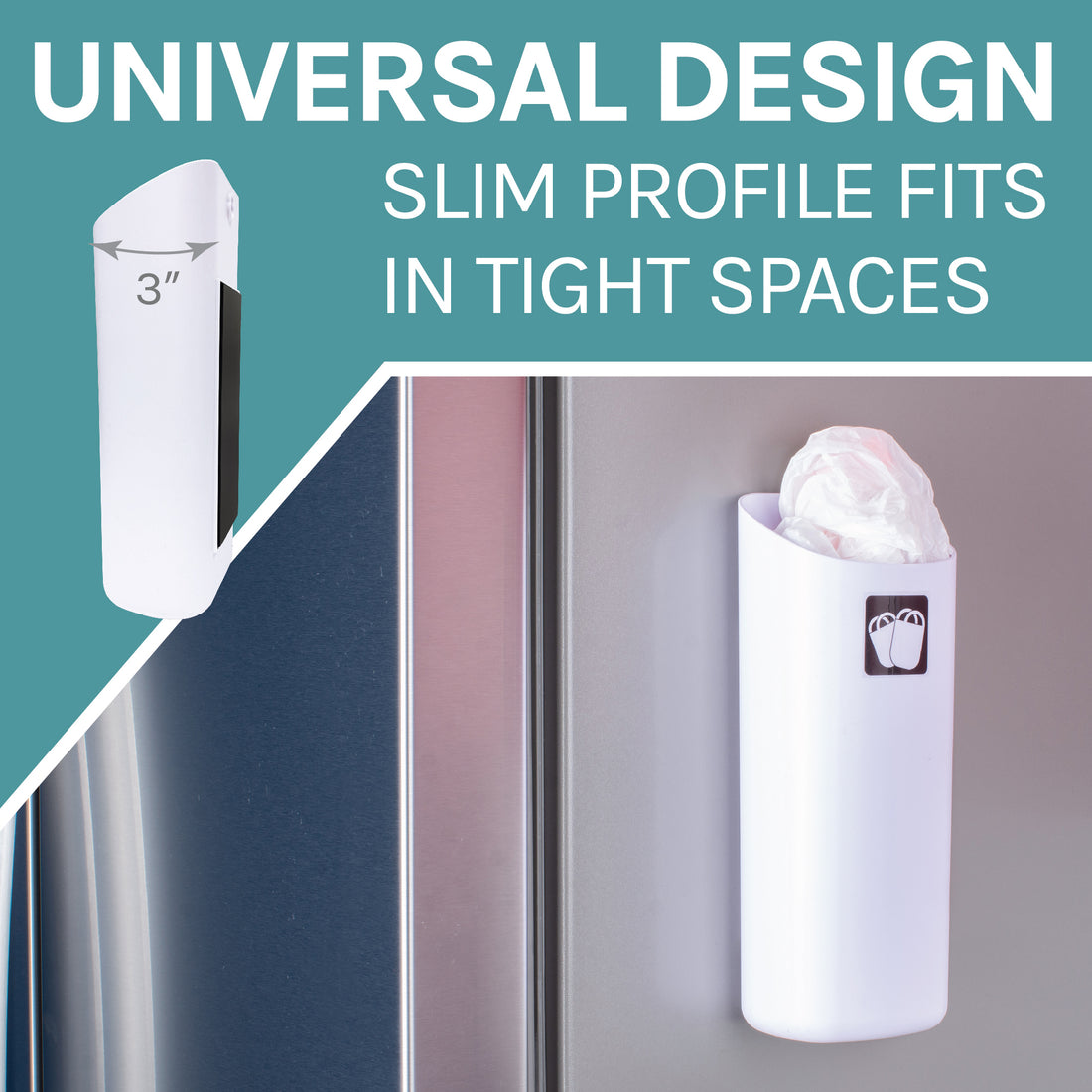 Small Magnetic Lint Bin (White) - Utility sinks vanites Tehila