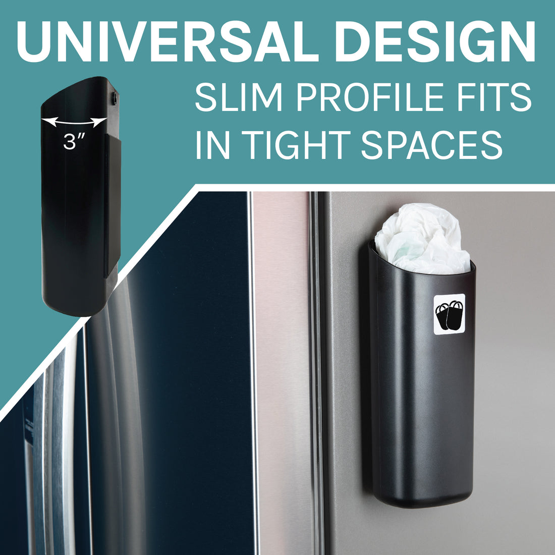 Small Magnetic Lint Bin (Black) - Utility sinks vanites Tehila